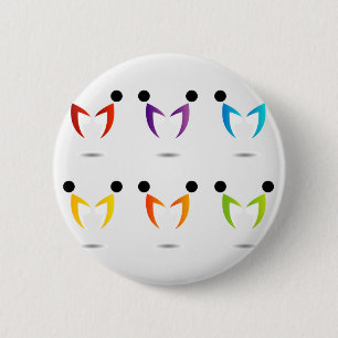 Mensen die samen eenheid tonen ronde button 5,7 cm