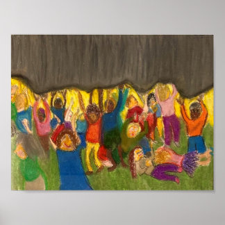 Mensen die samenwerken om oppressie op te heffen poster