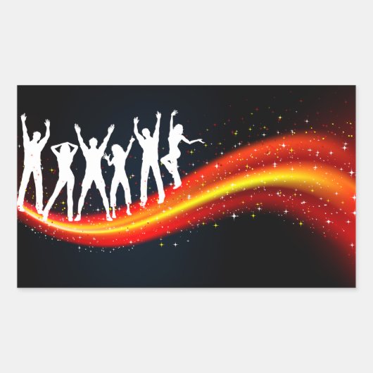 Mensen die Silhouettes Stickers dansen (Voorkant)