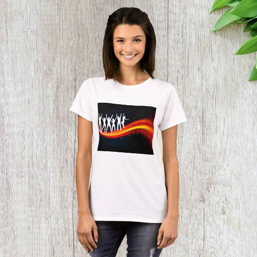Mensen die Silhouettes Womens T-Shirt dansen