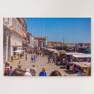 Mensen die winkelen in Venetië, Italië Legpuzzel