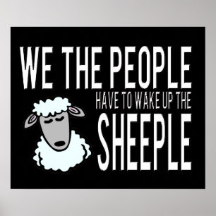 Mensen en schapen - Politieke Humor Poster