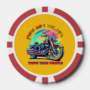 Mensen gaan niet op reis: Vintage Retro Stijl Fiet Poker Chips