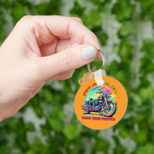 Mensen gaan niet op reis: Vintage Retro Stijl Fiet Sleutelhanger