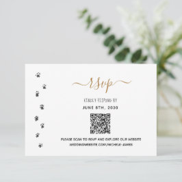 Mensen gaan trouwen met huisdier bruiloft QR code RSVP Kaartje