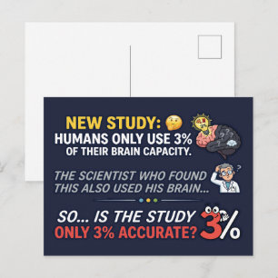Mensen Gebruiken 3 Procent Hersenen Grappige Weten Briefkaart