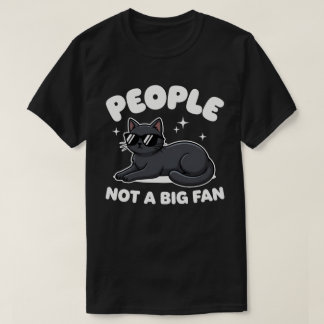 Mensen geen grote fan | Luie zwarte kat | Grappige T-shirt