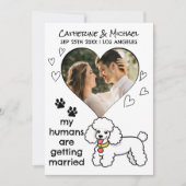 Mensen Getrouwd Poedel Hondenliefhebber Hand getro Save The Date (Voorkant)