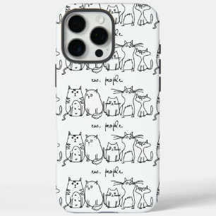 Mensen Grappige Meowy Kattenliefhebbers iPhone 16 Pro Max Hoesje
