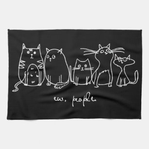 Mensen Grappige Meowy Kattenliefhebbers Theedoek