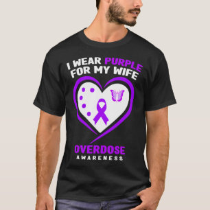 Mensen Ik draag paars voor mijn vrouw Overdosis be T-shirt