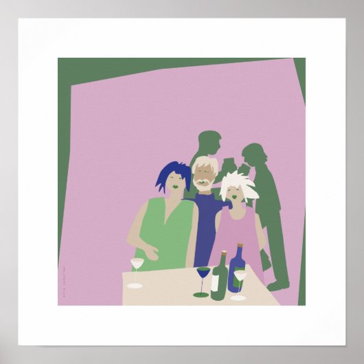 mensen in bar poster (Voorkant)