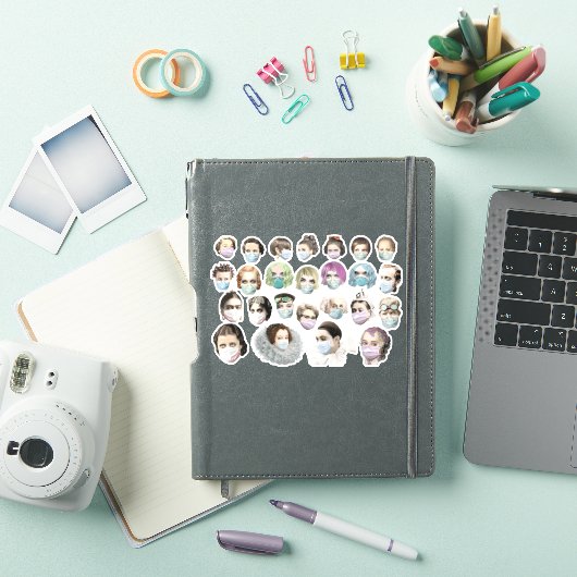mensen in maskers sticker (iPad Cover)