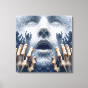 Mensen in nood canvas afdruk