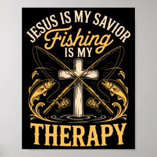 Mensen Jezus is redder vissen is therapie hengelaa Poster