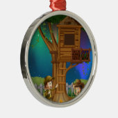 Mensen kamperen in het park metalen ornament (Rechts)