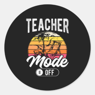 Mensen leraar modus uit leraar vakantie ontspannen ronde sticker