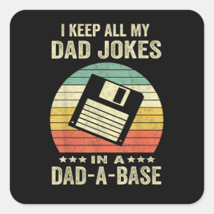 Mensen Leuke papa grappen in papa-a-Base Vierkante Sticker