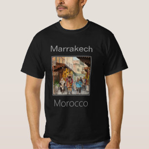 Mensen lopen een markt straat Marrakech Marokko T-shirt