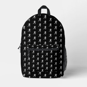 Mensen lopen Silhouette HeartBeat Line Zwart Bedrukte Rugzak