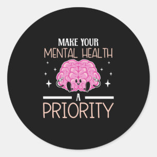 Mensen maken geestelijke gezondheid een prioriteit ronde sticker