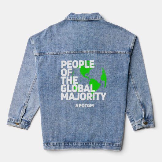 Mensen met een wereldmeerderheid denim jacket (Achterkant)