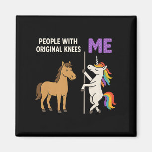 Mensen met originele knieën en mij Eenhoorn paard Magneet