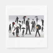 Mensen met paraplu's servet (Voorkant)