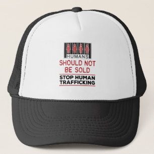 Mensen mogen niet tegen mensenhandel worden verkoc trucker pet