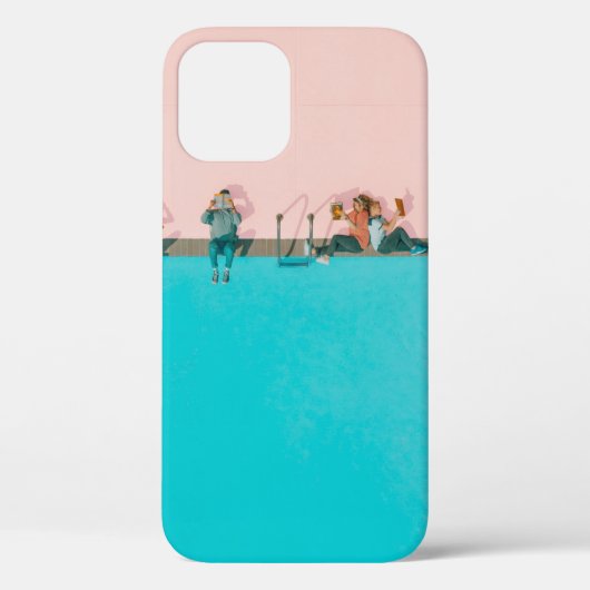 Mensen naast poolillustratie Case-Mate iPhone case (Achterkant)
