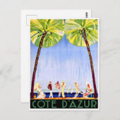 Mensen op Franse riviera, Frankrijk Briefkaart (Voorkant / Achterkant)