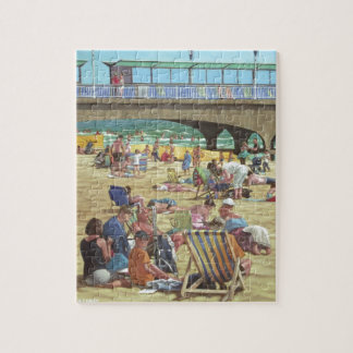 mensen op het strand Bournemouth, Dorset, Verenigd Legpuzzel