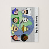 Mensen over de hele wereld tegen racisme legpuzzel (Verticaal)
