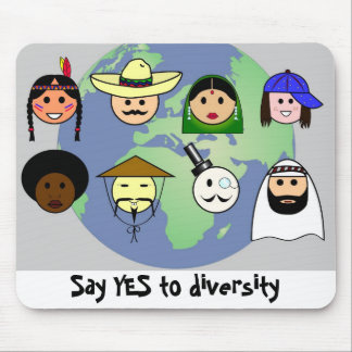 Mensen over de hele wereld tegen racisme muismat