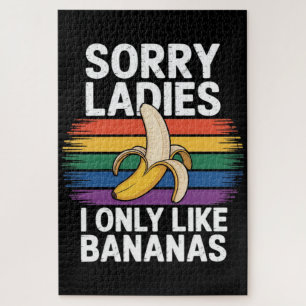 Mensen Sorry Meisje Ik Hou Van Bananen Grappig Legpuzzel