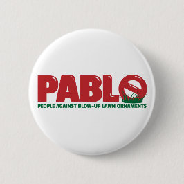 Mensen tegen de opgeblazen graskantensnijden ronde button 5,7 cm