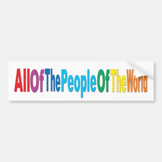 Mensen van de wereld bumpersticker (Voorkant)
