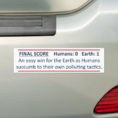 Mensen vs Aarde Bumpersticker (Op auto)