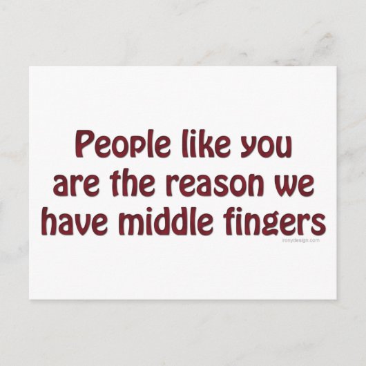 Mensen zoals jullie vingers briefkaart (Voorkant)