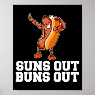 Mensen zon uit kont uit grappige hete hond cartoon poster