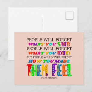 Mensen zullen nooit vergeten hoe je ze het gevoel  briefkaart