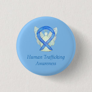 Mensenhandel Awareness Angel Ribbon Pin Ronde Button 3,2 Cm