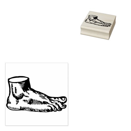 mensenvoet 	rubberstempel (Gestempeld)