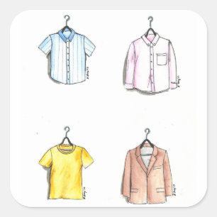 Menskleding Mannen Mode Vierkante Sticker