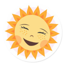Mensonge soleil mignon autocollants de dessin anim