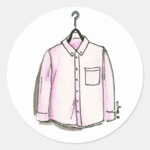 Mensslijtage Mode Roze dress Shirt Clothes Wardrob Ronde Sticker