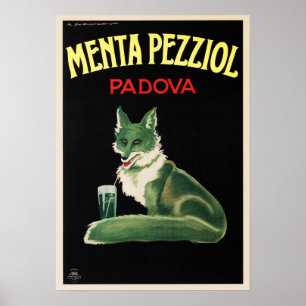 MENTA PEZZIOL PADOVA Italiaans liquor Advert. Poster