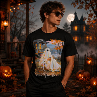 Mentaal ben ik hier Funny Ghost Herfst T-shirt