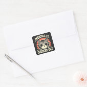 Mentaal Checked Out Grappige Kat Moeder Leven voor Vierkante Sticker (Envelop)