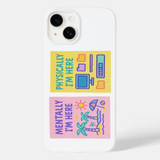 Mentaal hier fysiek aanwezig Case-Mate iPhone case (Achterkant)